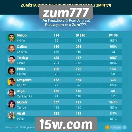 Estatísticas de jogadores ativos no zum777